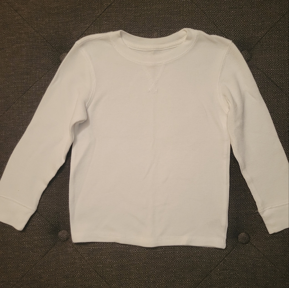 Cat & Jack White Long Sleeve Waffle Shirt